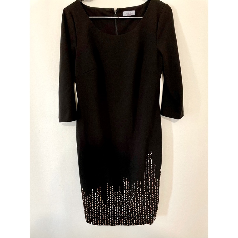 Calvin Klein Black Dress with Gold Studs